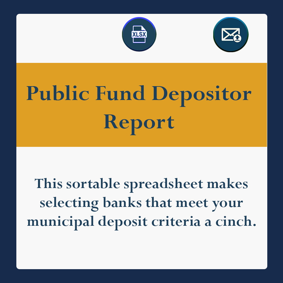 This sortable spreadsheet makes selecting banks that meet your municipal deposit criteria a cinch.