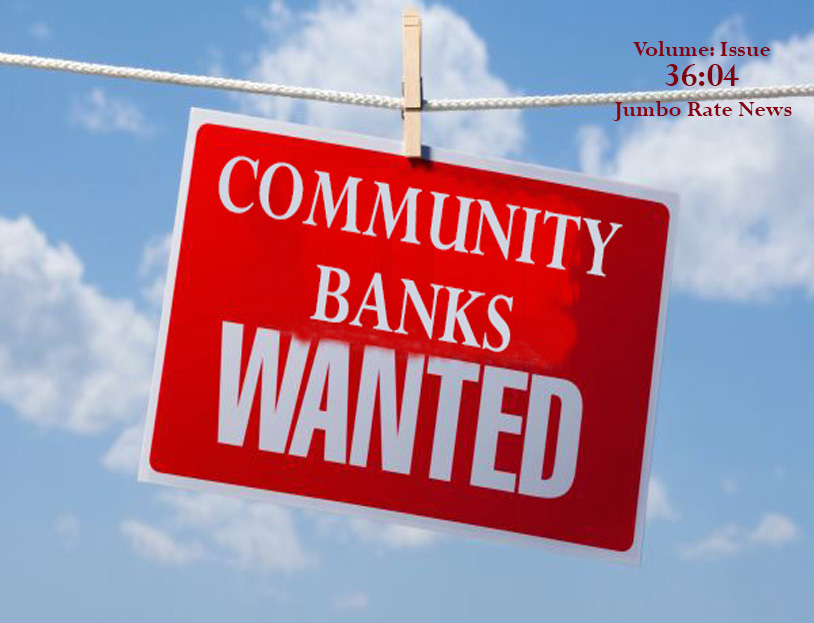 Community Banks Wanted sign hanging from a clothes line