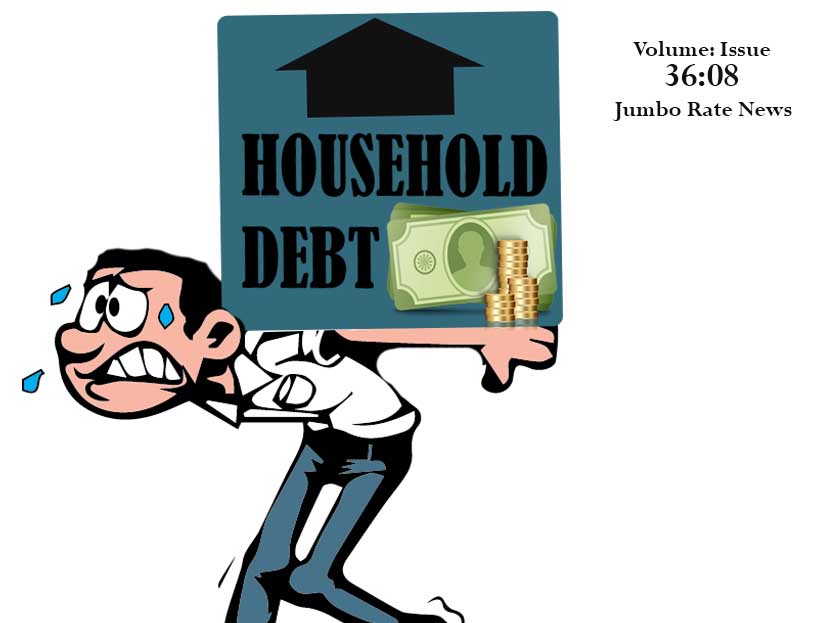 Animated man bent over under the burden of household debt