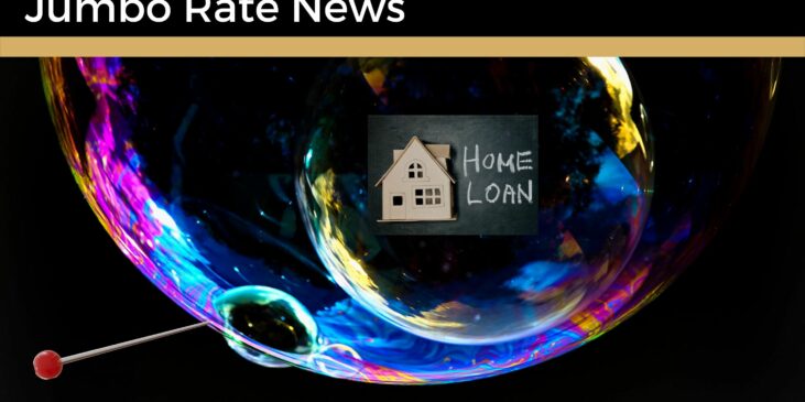 Image of bubbles within bubbles and a tiny paper house in the center with the words "home loans" and a pin poking at the outermost bubble