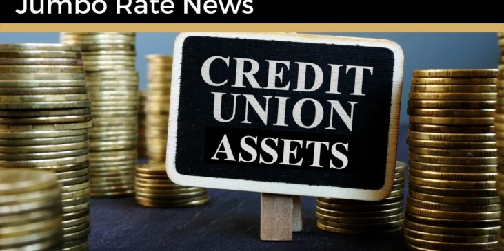 picture of stacks of coins with sign saying "Credit Union Assets"
