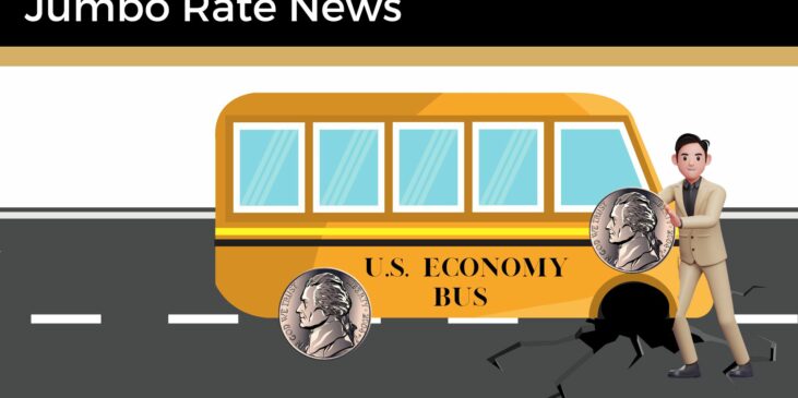 U.S. Economy Bus with a Wheel off