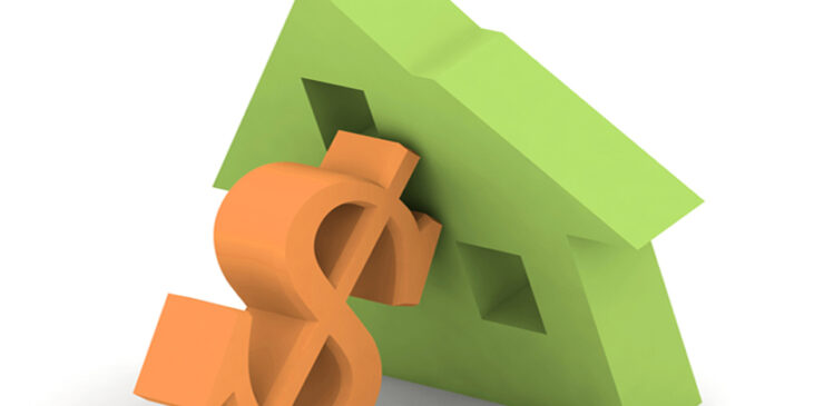 House Toppling over onto a dollar sign